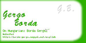 gergo borda business card